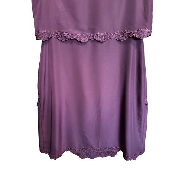 Parker NWT Cordovan Overlay Lace Dress Sleeveless Mini Burgundy Size Medium - Picture 7 of 12